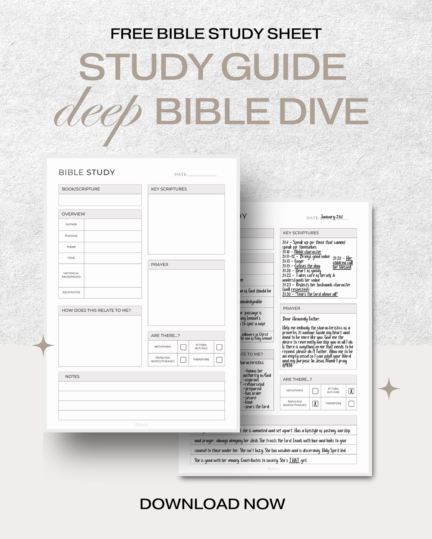 FREE Printable + Digital Bible Study Worksheet